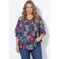 Angel of Style Tunika Blusenkaftan Loose Fit Allovermuster Halbarm