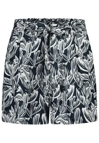 Authentic Style - DOB kurze Hose flowers: night navy-offwhite - Gr. - M