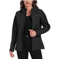 ATLASLAVA Softshelljacke Damen Wasserdichte Übergangsjacke Atmungsaktive Regenjacke Winddichte Jacke Gefüttert Kapuze für Outdoor Wandern