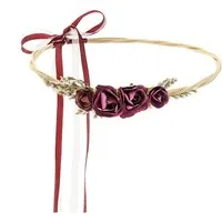 partydeco Diadem, Blumenkranz für Haare 18cm Haarkranz mit Blumen Weinrot / Bordeaux