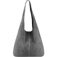 ITALYSHOP24 Schultertasche Made in Italy Damen Leder Wildleder Tasche Umhängetasche Beuteltasche, Premium Business Echtleder Shopper Bag leicht groß klassisch geräumig
