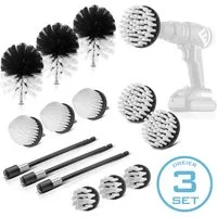 STAHLWERK Autowaschbürste Reinigungsbürsten Aufsatz 15er Set für Akkuschrauber und Bohrmaschinen, (Set, 5-tlg., Set), schneller Wechsel der Aufsätze