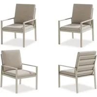 MeXo Gartenlounge-Set Alu Gartenmöbel-Sets Gartenstuhl, (4-tlg., 4 Esszimmerstühle, 60x 68x 85 cm, 8 Auflagen, bis zu 140 kg belastbar), wetterfest Gartengarnitur Set