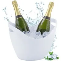 relaxdays Wein- und Sektkühler Sektkühler 8l in Weiß