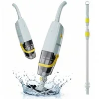 Blossom Poolroboter Poolbodensauger S1 Akku Poolsauger Pool Bodensauger Kabellos 51,5L/Min, (Bodenbürste/Staubbürste), 60min Elektrischer Poolreiniger Handsauger für Aufstellpool, Spa