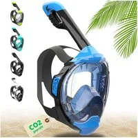 Khroom Schnorchel Schnorchelmaske Kinder / Erwachsene Tauchermaske Vollgesichtsmaske (Seaview Y, Full Face Maske zum Schnorcheln), CO2 geprüfte Vollmaske, sehr angenehm zu tragen