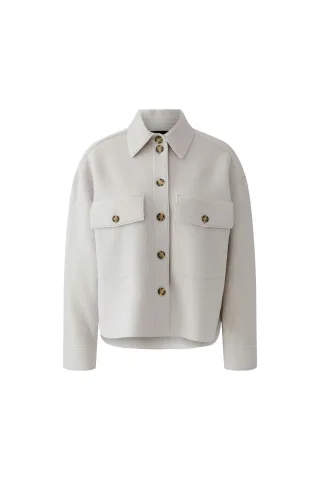 Oui - Overshirt stone melange - Gr. - 36