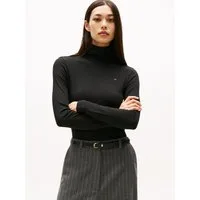 Tommy Hilfiger Langarmshirt SLIM 5X2 RIB ROLL-NK LS in gerippter Struktur