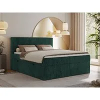 MKS MÖBEL Boxspringbett TILIANO (Packung, Set, Gepolstertes Kopfteil, Topper T25, Polsterbett, T30-Schaum), Doppelbett, Multipocket-Matratzen, Zwei Bettkästen, Cord Bett
