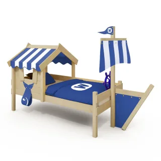 Abenteuerbett CrAzY Finny für Kinder - Traumhaftes Segelboot Bett zum Spielen & Schlafen - Hochwertiges Spielbett für kleine Entdecker - Wickey