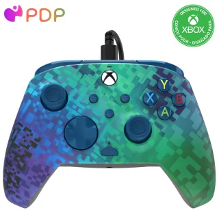 PDP REMATCH XBOX verkabelt Controller GLITCH Grün für Xbox Series X|S Xbox One Offiziell Lizenziert