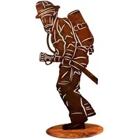 Rostikal Dekofigur Feuerwehrmann Gartendeko Rost Deko, handmade