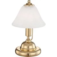 GLOBO LIGHTING Schreibtischlampe, Leuchtmittel nicht inklusive, Messing Tisch Leuchte Wohn Schlaf Zimmer Touch Schalter Glas Nacht
