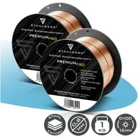 STAHLWERK Schweißdraht 2 x 0,8 mm MIG MAG ER70S-6 SG3 D100 Drahtrolle 1kg, (Packung), hohe chemische Reinheit für beste Schweißergebnisse