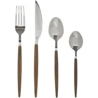 Secret de Gourmet Besteck-Set Besteck-Set AMAZONIE, 24-teilig, mit Holzgriffen (24-tlg), rostfreier Stahl