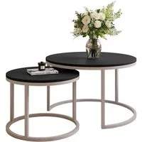 yourhouse24 Couchtisch Runder Inez 2in1, 50 & 70 cm, Kaschmir & mattes Tischblatt (Set 2 in 1), Tisch mit matter Tischplatte