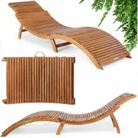 Casaria Gartenliege Braun, Holz Gartenliege FSC®-zertifiziert 320kg Belastbar Garten Akazie