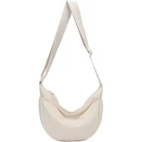 ITALYSHOP24 Schultertasche Damen Tasche Runde Brusttasche MOON Bag CrossBody Crossover Nylon, Umhängetasche Hüfttasche Slingntasche Reise sportlich-modernen Look