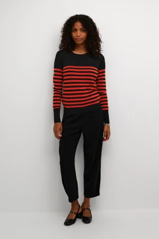 Strickpullover Regular Fit black red