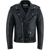 BOHMBERG Lederjacke LEOS Herren Biker-Übergangsjacke aus echtem Ziegennappaleder