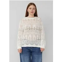 QS Longpullover Strickpullover Transparenter Baumwollpullover