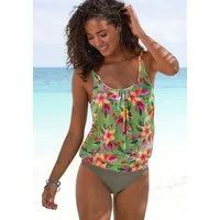 LASCANA Tankini-Top Malia, mit lockerem Schnit und tropischem Print