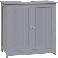 Woltu Waschbeckenunterschrank (1-St) Badezimmerschrank mit 2 Türen, 60x60x30cm, Holz