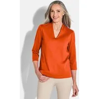 GOLDNER Print-Shirt Elegantes Basic-Shirt mit V-Ausschnitt Zeitloses Halbarmshirt mit schmeichelndem Ausschnitt, reine Baumwolle