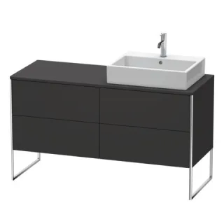 Duravit XSquare Konsolenwaschtischunterbau bodenstehend Graphit Supermatt 1400x548x778 mm - XS4923R8 XS4923R8080