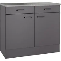 OPTIFIT Unterschrank OPTImulti Breite 100 cm, Tiefe 50 cm, mit 2 Türen, 2 Schubkästen, 1 Einlegeboden
