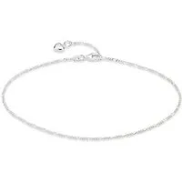 Bruno Banani Fußkette Schmuck Geschenk Silber 925 Körperschmuck Figarokette Herz, Made in Germany