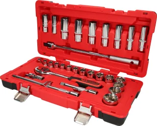 KS Tools 1/2" CHROMEplus Steckschlüssel-Satz, 30-tlg - 958.0630