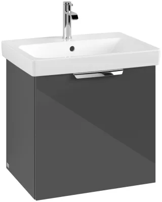Villeroy & Boch Set LineUp 600mm mit Spiegelschrank Glossy Grey S00805FPR1