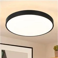 ZMH LED Deckenleuchte Wohnzimmer Ø21cm 12W Deckenlampe Rund für Flur Schlafzimmer, Augenschutz, LED fest integriert, 3000K, Schwarz Kellerlampe Warmweiß Büro Küche