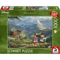 Thomas Kinkade Studios: Disney - Mickey & Minnie in den Alpen, Puzzle 1000 Teile