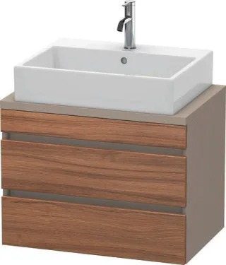 Duravit DuraStyle Konsolenwaschtischunterbau wandhängend Nussbaum & Basalt Matt 700x478x512 mm - DS5 DS530607943