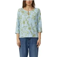 s.Oliver 3/4-Arm-Shirt mit floralem Allover-Print - Sommershirt Rundhals