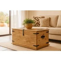 SAM® Truhentisch Torreon, Truhen-Couchtisch, massives Kiefernholz, viel Stauraum, Mexican Style