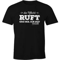 MoonWorks Print-Shirt Herren T-Shirt Die Pflicht ruft Sag ihr ich ruf zurück Fun-Shirt Moonworks® mit Print