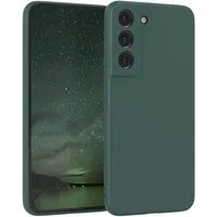 EAZY CASE Handyhülle für Samsung Galaxy S22 5G Hülle Silikon 6,1 Zoll, Silikon Schutzhülle mit Kameraschutz kratzfest bumper Grün / Nachtgrün