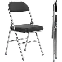 JEOBEST Klappstuhl Gartenstuhl Klappbar, Wasserdicht Campingstuhl, Klappstuhl gepolstert mit Metallrahmen & Kunstleder