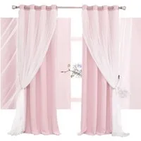 BTTO V&G Vorhang Kinderzimmer Gardinen 2 Paneele Verdunkelungsvorhang Doppellagig Ösen, Ösenvorhang,Prinz,Prinzessin Dekoration Gardinen