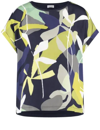 GERRY WEBER Collection - T-Shirt mit Muster blau - Gr. - 38