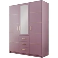 Compleo Kleiderschrank mit goldfarbenen Elementen und Kleiderstange ALEX II modische geräumige Garderobe
