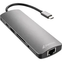 USB 3.0 Type C Combo Adapter, Dockingstation dunkelgrau