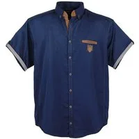 Lavecchia Kurzarmhemd Lavecchia Herren Kurzarmhemd 1128 (Navyblue, 7XL) modisches & zeitloses Herrenhemd