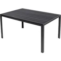 LEX Gartentisch Gartentisch Comfort 180 x 90 cm mit Nonwood Platte Gestell Aluminium