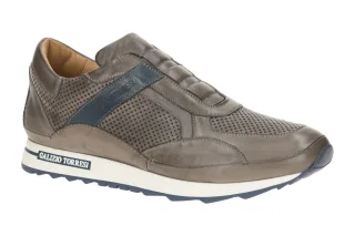 Galizio Torresi Herren Slipper 414040 70149 Grau - perla blu Echtleder Gummis...