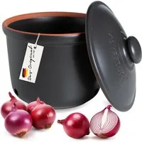 RÖMERTOPF Römertopf Frische-Topf MAXI - Zwiebeln Aufbewahrung 2,8 Liter Schwarz