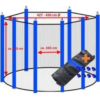 walexo Gartentrampolin Trampolin Sicherheitsnetz für 8 Stangensysteme (farbig), Ø 430 cm